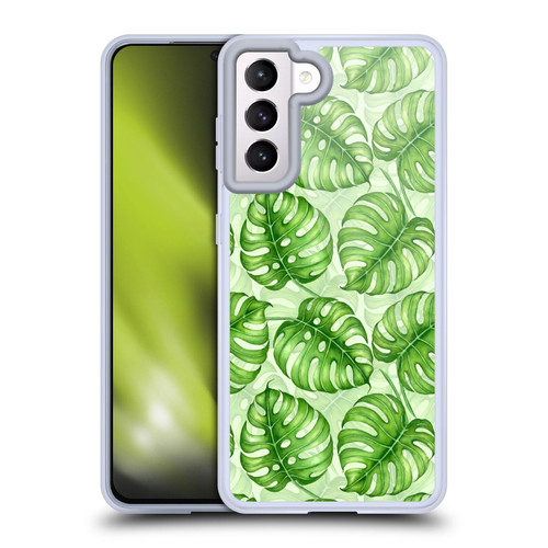 Katerina Kirilova Fruits & Foliage Patterns Monstera Soft Gel Case for Samsung Galaxy S21 5G