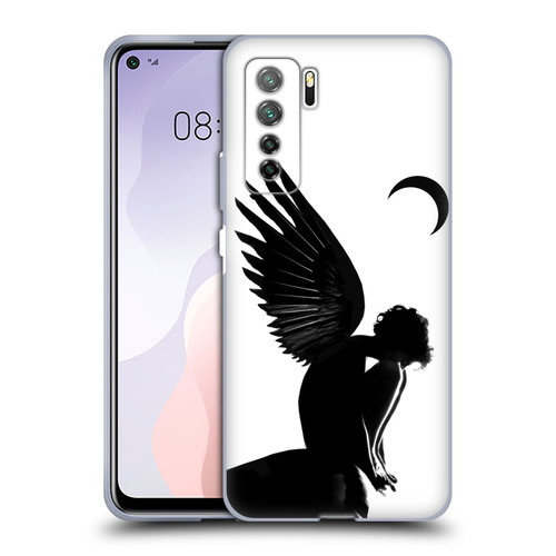 LouiJoverArt Black And White Angel Soft Gel Case for Huawei Nova 7 SE/P40 Lite 5G