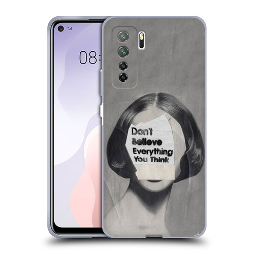 LouiJoverArt Black And White Think Soft Gel Case for Huawei Nova 7 SE/P40 Lite 5G