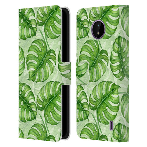 Katerina Kirilova Fruits & Foliage Patterns Monstera Leather Book Wallet Case Cover For Nokia C10 / C20