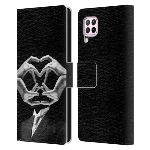 LouiJoverArt Black And White Mr Handy Man Leather Book Wallet Case Cover For Huawei Nova 6 SE / P40 Lite