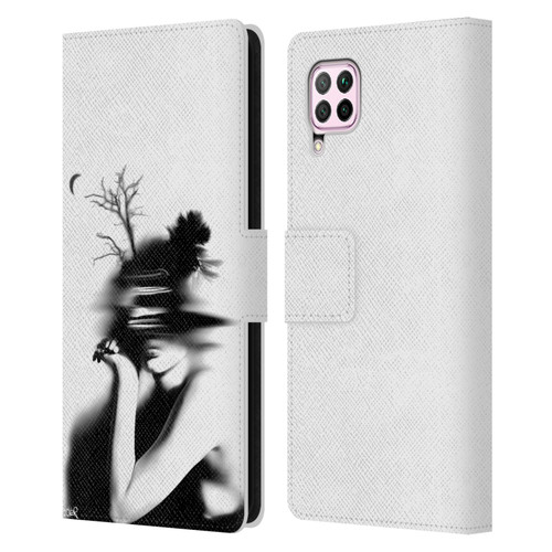 LouiJoverArt Black And White The Mystery Of Never Leather Book Wallet Case Cover For Huawei Nova 6 SE / P40 Lite