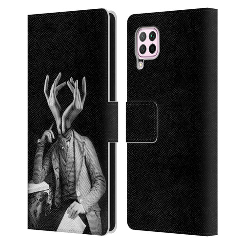 LouiJoverArt Black And White Sensitive Man Leather Book Wallet Case Cover For Huawei Nova 6 SE / P40 Lite