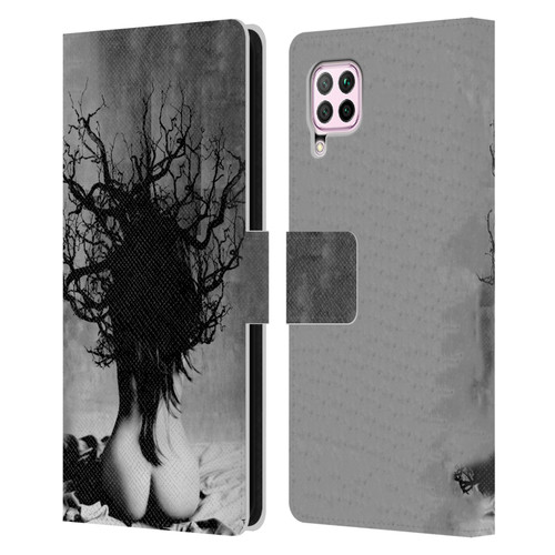 LouiJoverArt Black And White She Oak Leather Book Wallet Case Cover For Huawei Nova 6 SE / P40 Lite