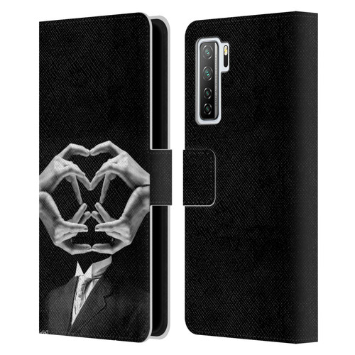 LouiJoverArt Black And White Mr Handy Man Leather Book Wallet Case Cover For Huawei Nova 7 SE/P40 Lite 5G