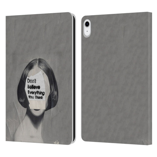 LouiJoverArt Black And White Think Leather Book Wallet Case Cover For Apple iPad 10.9 2022/2025