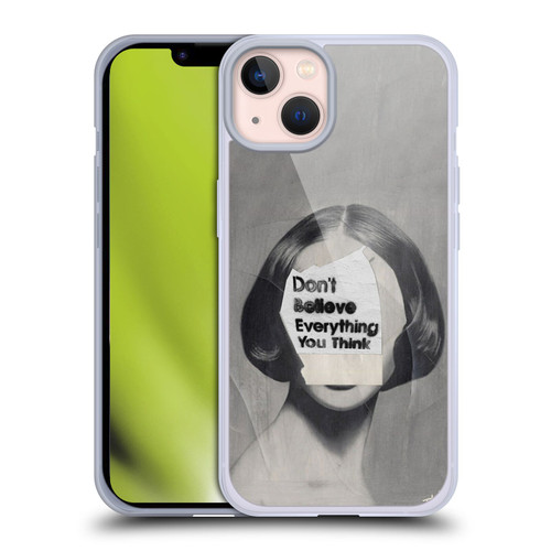 LouiJoverArt Black And White Think Soft Gel Case for Apple iPhone 13