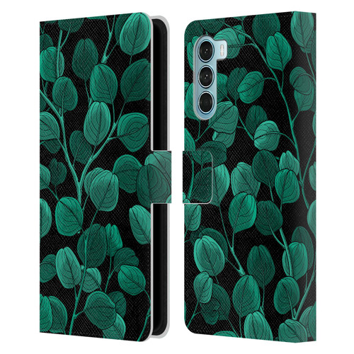 Katerina Kirilova Fruits & Foliage Patterns Eucalyptus Silver Dollar Leather Book Wallet Case Cover For Motorola Edge S30 / Moto G200 5G