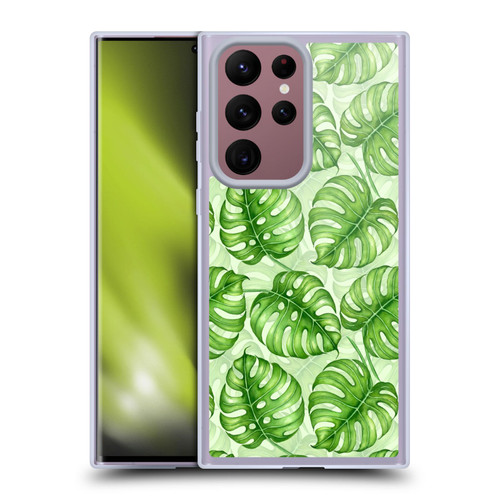 Katerina Kirilova Fruits & Foliage Patterns Monstera Soft Gel Case for Samsung Galaxy S22 Ultra 5G