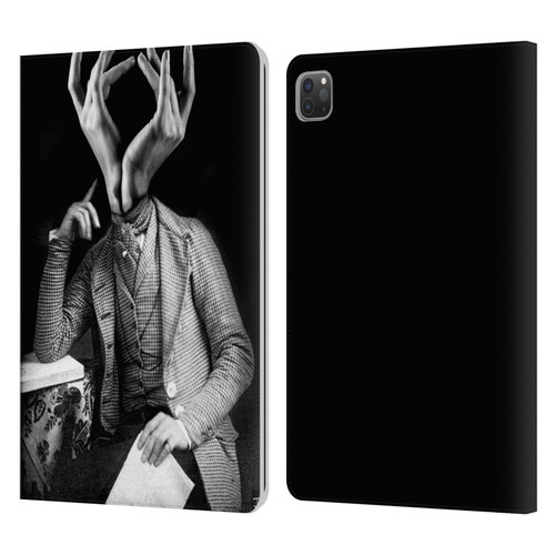 LouiJoverArt Black And White Sensitive Man Leather Book Wallet Case Cover For Apple iPad Pro 11 2020 / 2021 / 2022