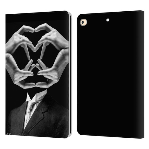LouiJoverArt Black And White Mr Handy Man Leather Book Wallet Case Cover For Apple iPad 9.7 2017 / iPad 9.7 2018