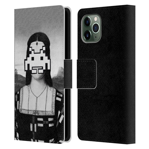 LouiJoverArt Black And White Renaissance Invaders Leather Book Wallet Case Cover For Apple iPhone 11 Pro