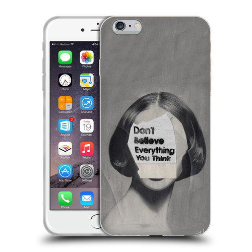 LouiJoverArt Black And White Think Soft Gel Case for Apple iPhone 6 Plus / iPhone 6s Plus