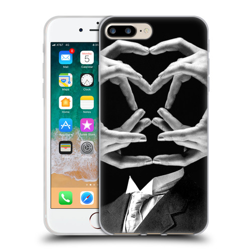 LouiJoverArt Black And White Mr Handy Man Soft Gel Case for Apple iPhone 7 Plus / iPhone 8 Plus