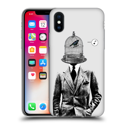 LouiJoverArt Black And White Plumage Soft Gel Case for Apple iPhone X / iPhone XS