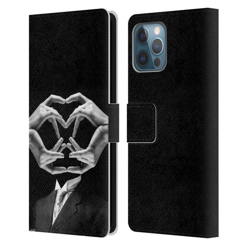 LouiJoverArt Black And White Mr Handy Man Leather Book Wallet Case Cover For Apple iPhone 12 Pro Max