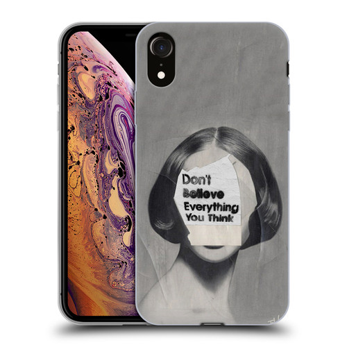 LouiJoverArt Black And White Think Soft Gel Case for Apple iPhone XR