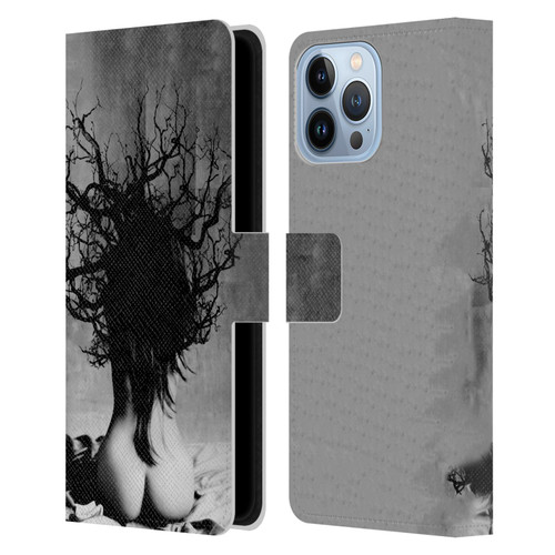 LouiJoverArt Black And White She Oak Leather Book Wallet Case Cover For Apple iPhone 13 Pro Max