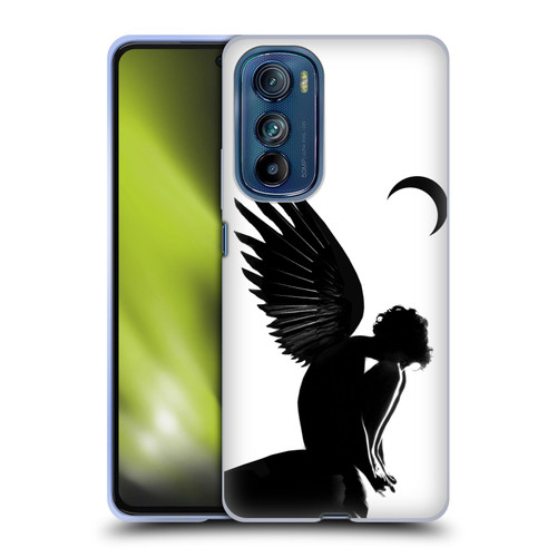 LouiJoverArt Black And White Angel Soft Gel Case for Motorola Edge 30