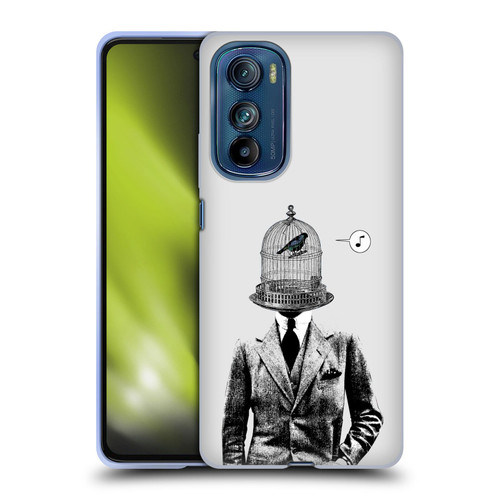 LouiJoverArt Black And White Plumage Soft Gel Case for Motorola Edge 30