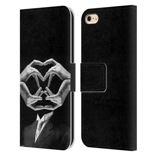 LouiJoverArt Black And White Mr Handy Man Leather Book Wallet Case Cover For Apple iPhone 6 / iPhone 6s