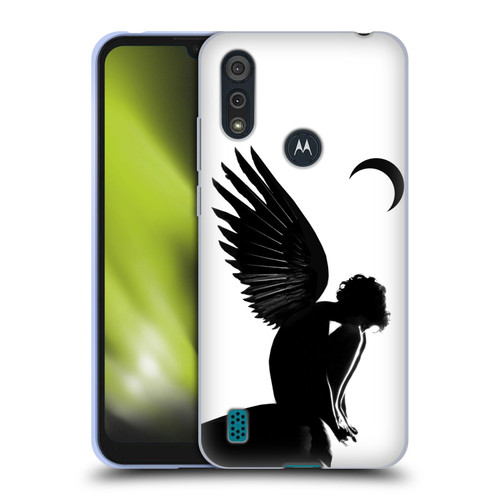 LouiJoverArt Black And White Angel Soft Gel Case for Motorola Moto E6s (2020)