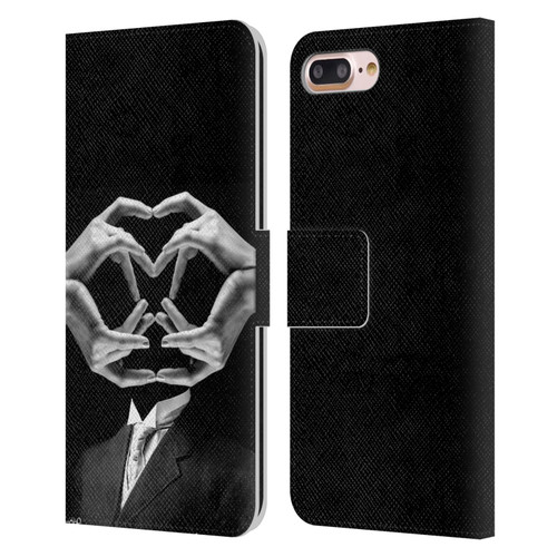 LouiJoverArt Black And White Mr Handy Man Leather Book Wallet Case Cover For Apple iPhone 7 Plus / iPhone 8 Plus