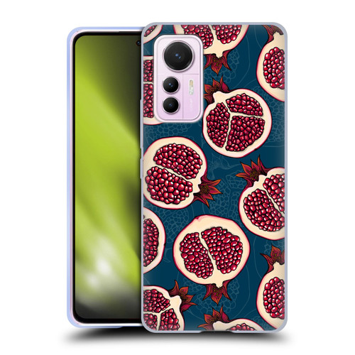 Katerina Kirilova Fruits & Foliage Patterns Pomegranate Slices Soft Gel Case for Xiaomi 12 Lite