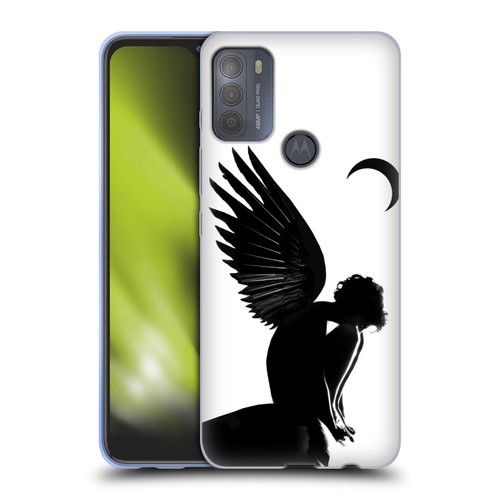 LouiJoverArt Black And White Angel Soft Gel Case for Motorola Moto G50