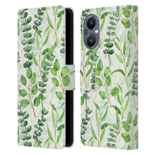Katerina Kirilova Fruits & Foliage Patterns Eucalyptus Mix Leather Book Wallet Case Cover For OnePlus Nord N20 5G