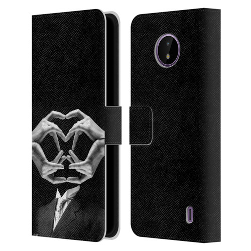 LouiJoverArt Black And White Mr Handy Man Leather Book Wallet Case Cover For Nokia C10 / C20