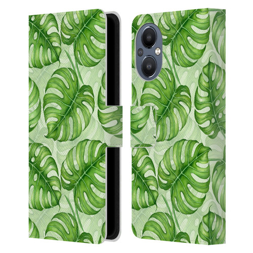 Katerina Kirilova Fruits & Foliage Patterns Monstera Leather Book Wallet Case Cover For OnePlus Nord N20 5G