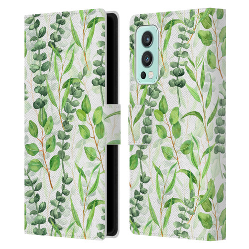 Katerina Kirilova Fruits & Foliage Patterns Eucalyptus Mix Leather Book Wallet Case Cover For OnePlus Nord 2 5G