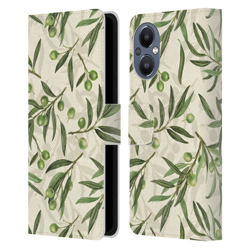 Katerina Kirilova Fruits & Foliage Patterns Olive Branches Leather Book Wallet Case Cover For OnePlus Nord N20 5G