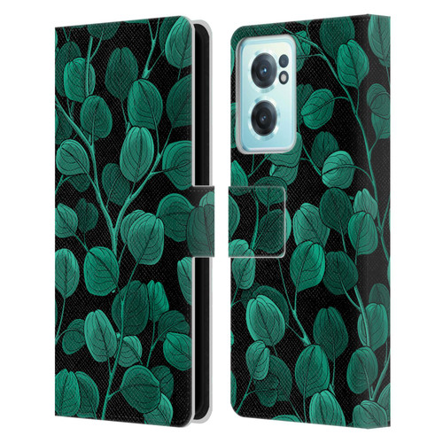 Katerina Kirilova Fruits & Foliage Patterns Eucalyptus Silver Dollar Leather Book Wallet Case Cover For OnePlus Nord CE 2 5G