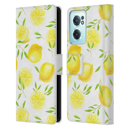 Katerina Kirilova Fruits & Foliage Patterns Lemons Leather Book Wallet Case Cover For OnePlus Nord CE 2 5G