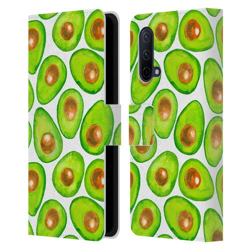 Katerina Kirilova Fruits & Foliage Patterns Avocado Leather Book Wallet Case Cover For OnePlus Nord CE 5G