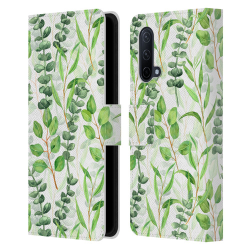 Katerina Kirilova Fruits & Foliage Patterns Eucalyptus Mix Leather Book Wallet Case Cover For OnePlus Nord CE 5G