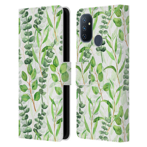 Katerina Kirilova Fruits & Foliage Patterns Eucalyptus Mix Leather Book Wallet Case Cover For OnePlus Nord N100