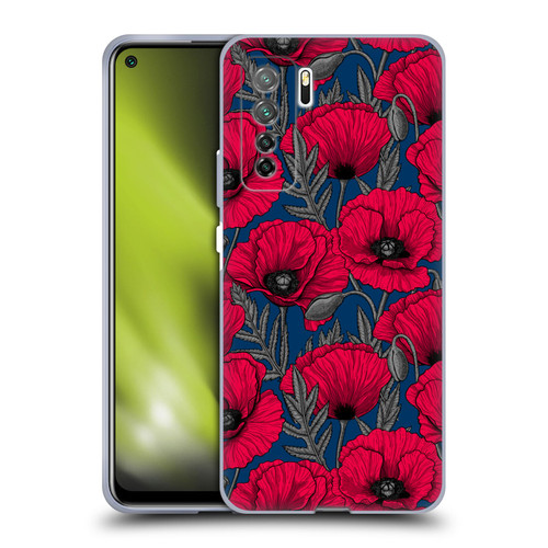 Katerina Kirilova Floral Patterns Night Poppy Garden Soft Gel Case for Huawei Nova 7 SE/P40 Lite 5G