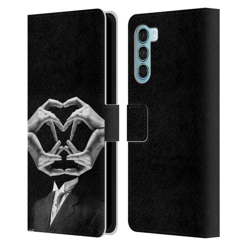 LouiJoverArt Black And White Mr Handy Man Leather Book Wallet Case Cover For Motorola Edge S30 / Moto G200 5G