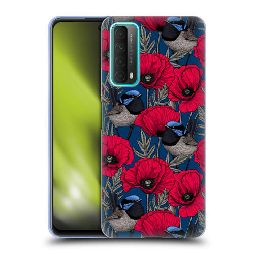 Katerina Kirilova Floral Patterns Fairy Wrens & Poppies Soft Gel Case for Huawei P Smart (2021)