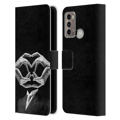 LouiJoverArt Black And White Mr Handy Man Leather Book Wallet Case Cover For Motorola Moto G60 / Moto G40 Fusion