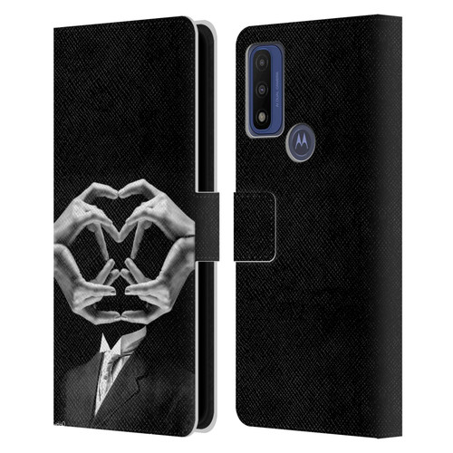 LouiJoverArt Black And White Mr Handy Man Leather Book Wallet Case Cover For Motorola G Pure