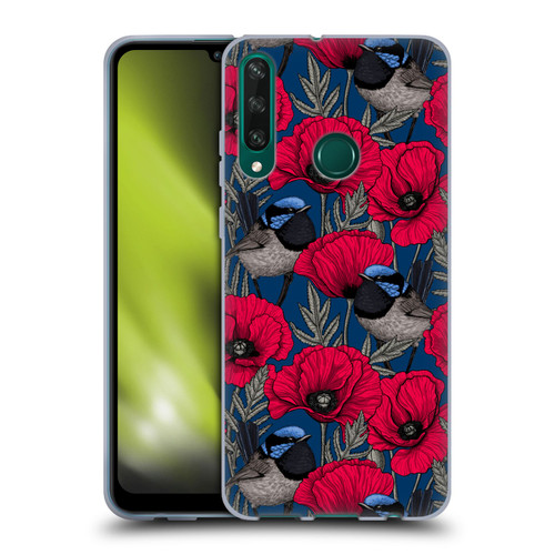 Katerina Kirilova Floral Patterns Fairy Wrens & Poppies Soft Gel Case for Huawei Y6p