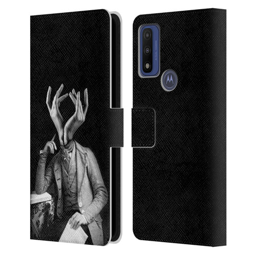 LouiJoverArt Black And White Sensitive Man Leather Book Wallet Case Cover For Motorola G Pure