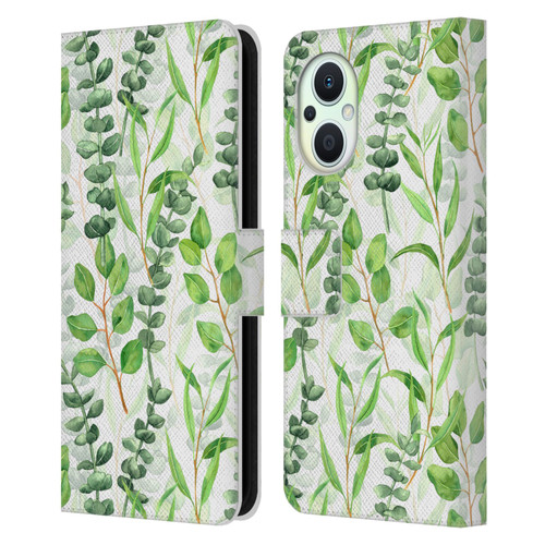 Katerina Kirilova Fruits & Foliage Patterns Eucalyptus Mix Leather Book Wallet Case Cover For OPPO Reno8 Lite