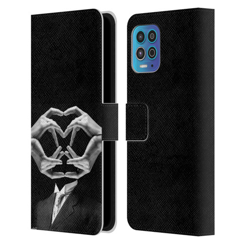 LouiJoverArt Black And White Mr Handy Man Leather Book Wallet Case Cover For Motorola Moto G100