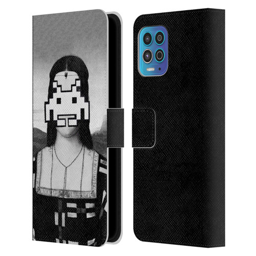 LouiJoverArt Black And White Renaissance Invaders Leather Book Wallet Case Cover For Motorola Moto G100