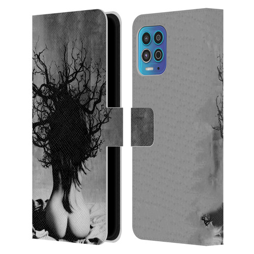 LouiJoverArt Black And White She Oak Leather Book Wallet Case Cover For Motorola Moto G100